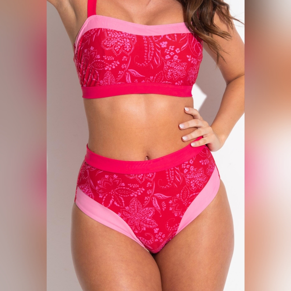 Floral Red and Pink Women's Swimwear Set